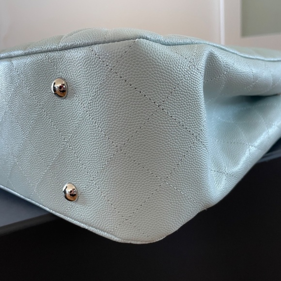 NWT CHANEL Large Shopping Tote Baby Blue - Picture 9 of 16